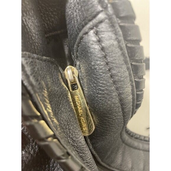 MICHAEL Michael Kors Black Leather Tassel Hobo Handbag - Picture 7 of 8